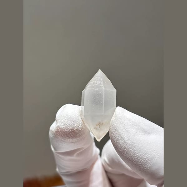 White-Sketch Double-Terminated Quartz from Yunnan, China — alternate view