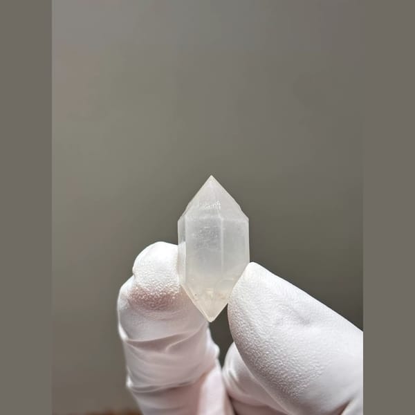White-Sketch Double-Terminated Quartz from Yunnan, China — detail view