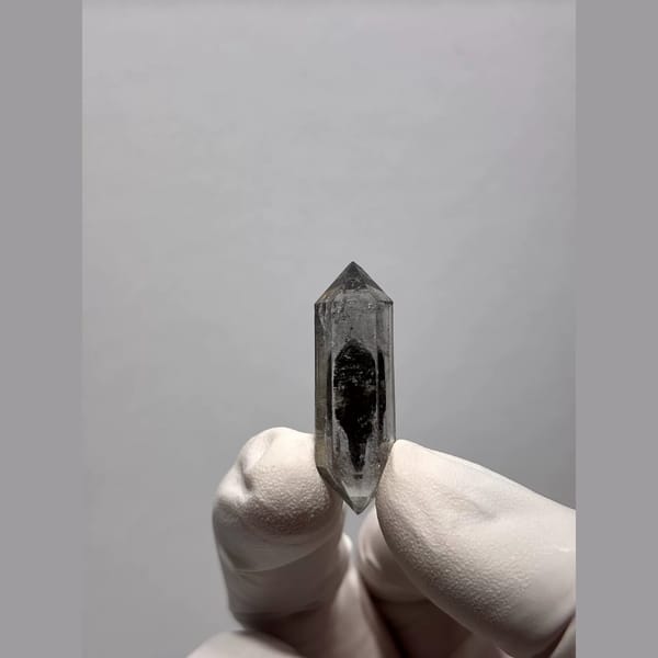 Black-Core Double-Terminated Quartz from Yunnan, China — complete view