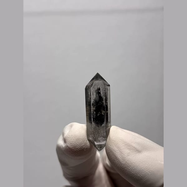 Black-Core Double-Terminated Quartz from Yunnan, China — detail view
