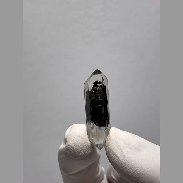 Black-Core Double-Terminated Quartz from Yunnan, China — alternate view