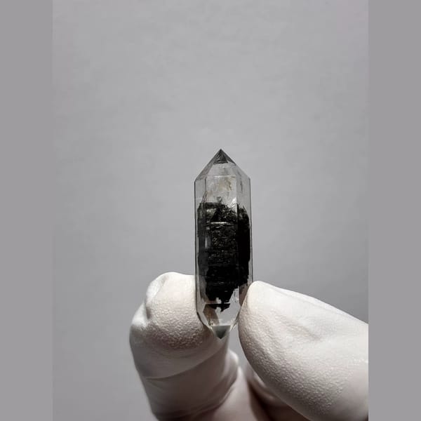 Black-Core Double-Terminated Quartz from Yunnan, China — alternate view