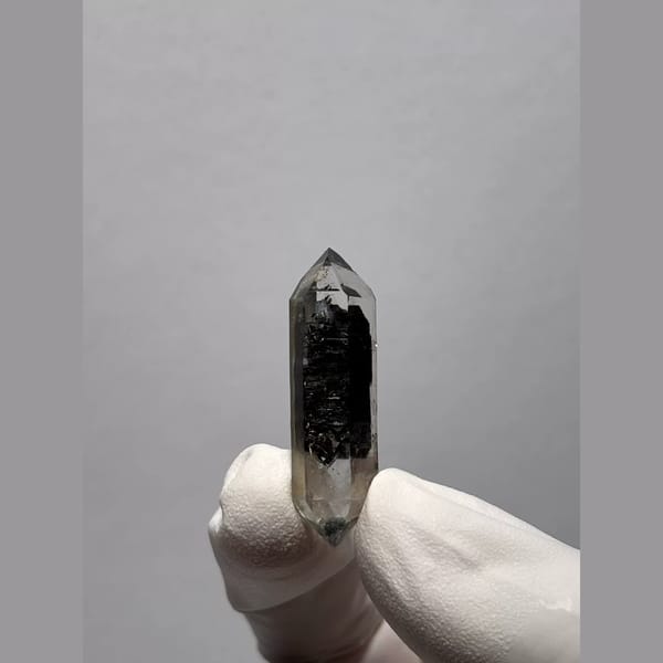 Black-Core Double-Terminated Quartz from Yunnan, China — detail view