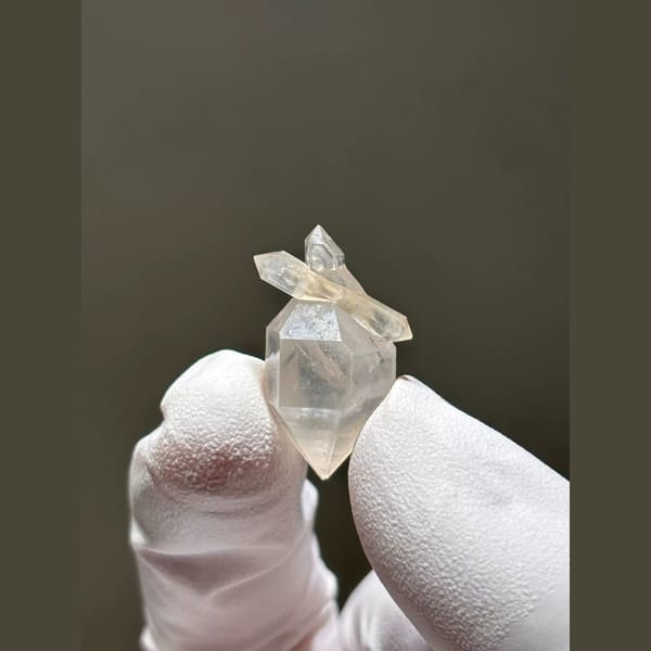 White-Sketch Double-Terminated Quartz from Yunnan, China — complete view