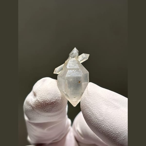 White-Sketch Double-Terminated Quartz from Yunnan, China — alternate view