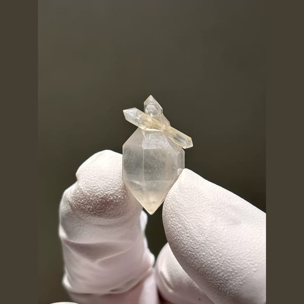 White-Sketch Double-Terminated Quartz from Yunnan, China — alternate view