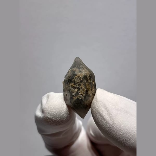 Frosted Water-Worn Double-Terminated Quartz from Yunnan, China — complete view