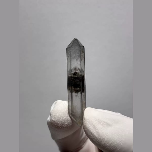 Black-Core Double-Terminated Quartz from Yunnan, China — alternate view