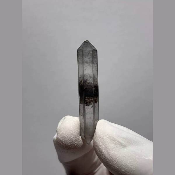 Black-Core Double-Terminated Quartz from Yunnan, China — detail view