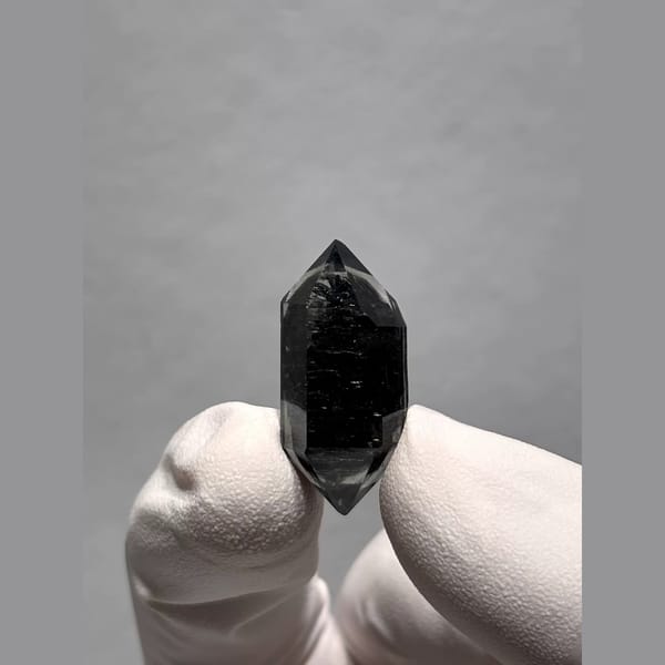 Black-Core Double-Terminated Quartz from Yunnan, China — detail view