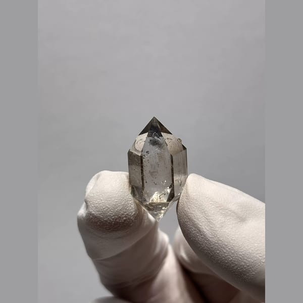 Drifting-Sand Double-Terminated Quartz from Yunnan, China — detail view