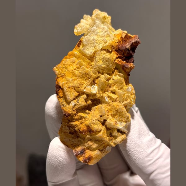Yellow-skinned fluorite crystal from Guizhou, natural mineral for display, photo 5 of 6