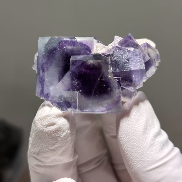 Fluorite crystal from Inner Mongolia, 4.4 cm across, raw mineral specimen, photo 2 of 6