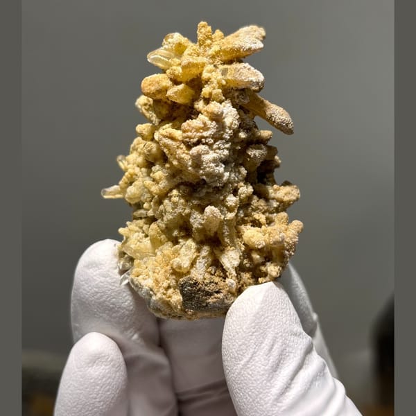 Crystal of quartz with calcite from Jinkouhe, one-of-a-kind specimen, photo 3 of 5