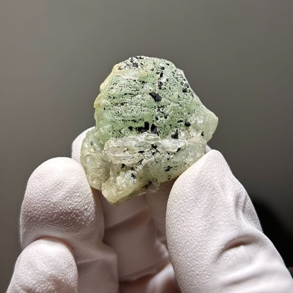 Green Floater Prehnite Crystal with Quartz — Yunnan, China