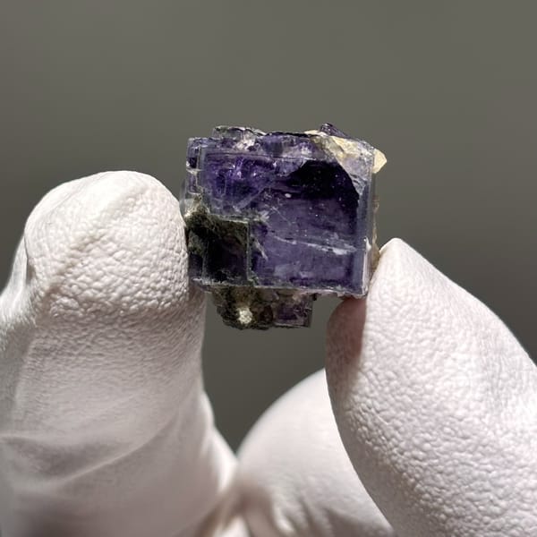 Fluorite crystal from Yaogangxian, 1.6 cm across, raw mineral specimen, photo 2 of 5