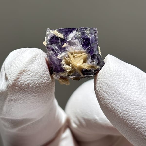 Fluorite crystal with calcite from Yaogangxian, natural mineral for display, photo 5 of 5