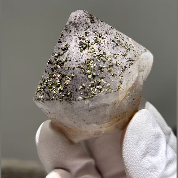 Quartz crystal with epidote from Sichuan, China, natural mineral specimen, photo 1 of 5