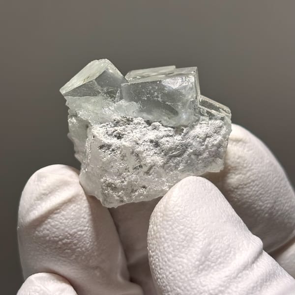 Fluorite crystal from Xianghualing, 2.6 cm across, raw mineral specimen, photo 2 of 5