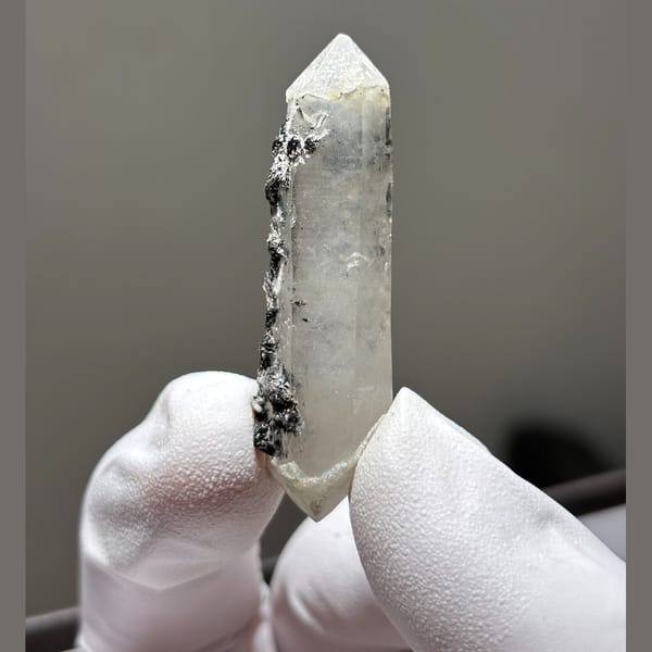 Double-terminated crystal of quartz with hematite from Inner Mongolia, one-of-a-kind specimen, photo 3 of 5