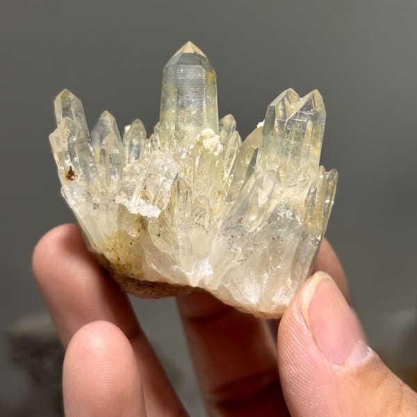 Clear quartz crystal cluster from Sichuan, China, natural mineral specimen, photo 1 of 5
