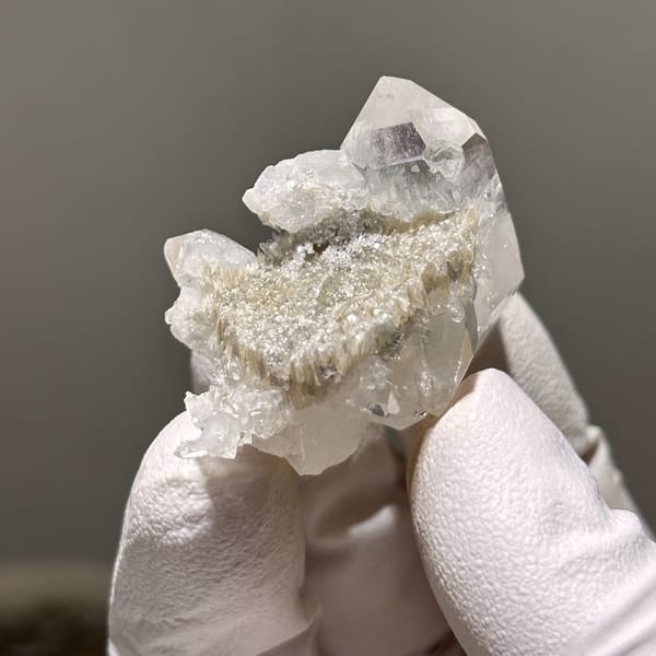 Quartz crystals from Xuebaoding, 3.6 cm across, raw mineral specimen, photo 2 of 5