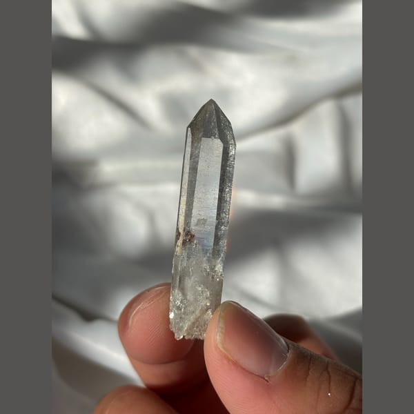Clear quartz crystal with calcite from Xuebaoding, natural mineral for display, photo 5 of 5