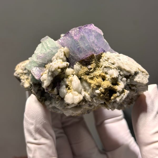 Fluorite crystals from Hunan, 7.7 cm across, raw mineral specimen, photo 2 of 5