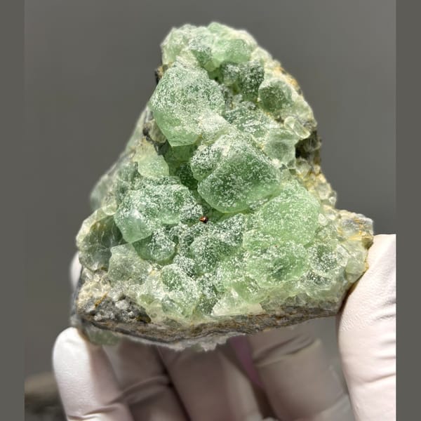 Sugary fluorite crystals with quartz from Fujian, China, natural mineral specimen, photo 1 of 5