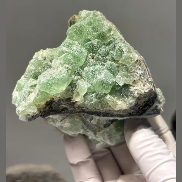 Crystals of sugary fluorite with quartz from Fujian, one-of-a-kind specimen, photo 3 of 5