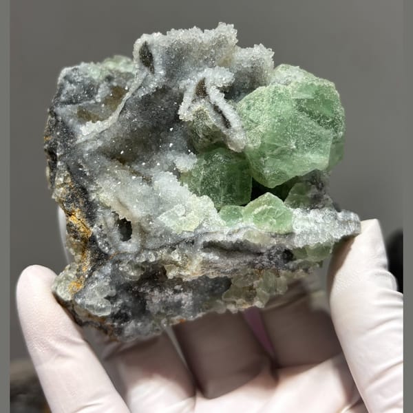 Sugary fluorite crystals with quartz from Fujian, natural mineral for display, photo 5 of 5