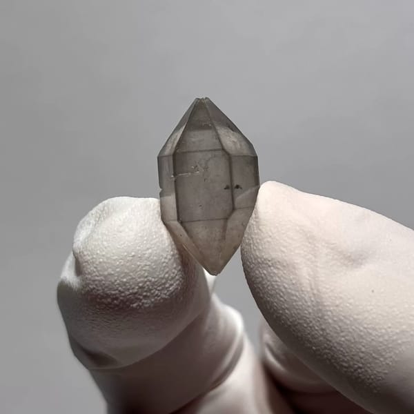 Smoky grey double-terminated Yunnan quartz — alternate view