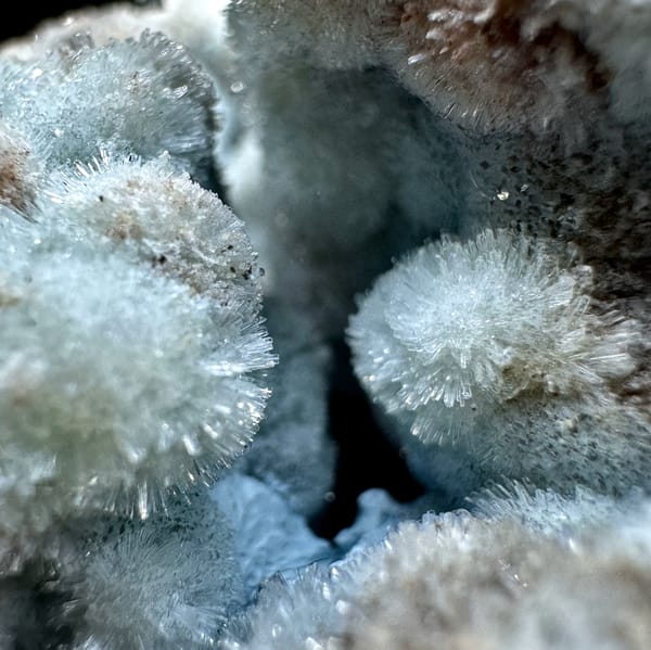 Blue-grey botryoidal creedite floater from Guizhou, China, second angle