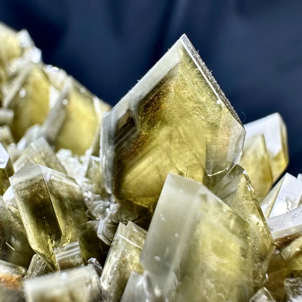 Cluster of straw-yellow bladed baryte crystals from Yunnan, China, second angle