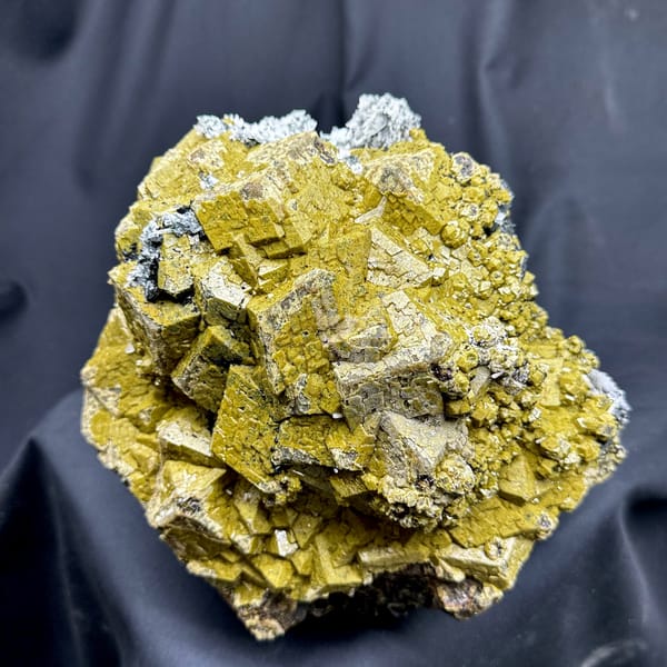 Very large block of olive-green grossular garnet with calcite from Inner Mongolia, China, reverse side