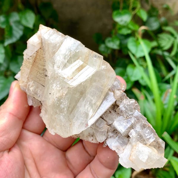 Large cream adularia feldspar crystal from Pakistan, second angle