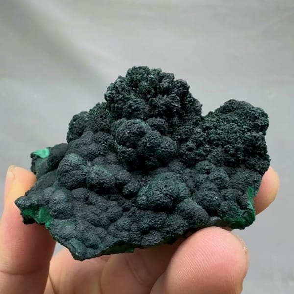 Dark green botryoidal malachite crust from DR Congo, second angle