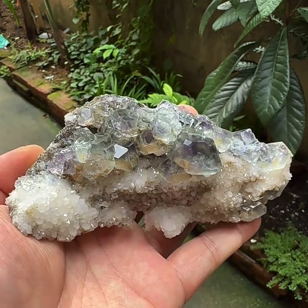 Pale Blue-Green Fluorite with Quartz — Fujian, China - alternate view