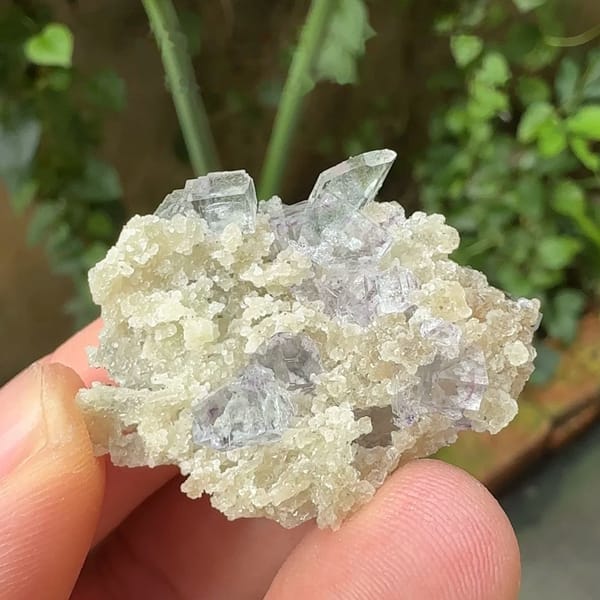 Pale Purple Fluorite with Quartz — Yaogangxian Mine, Hunan - complete view