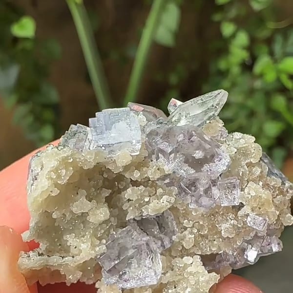 Pale Purple Fluorite with Quartz — Yaogangxian Mine, Hunan - alternate view