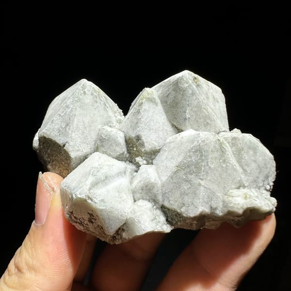 Large blocky white quartz crystals with bright skin from Inner Mongolia, China, second angle