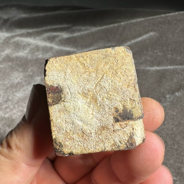 Large golden-brown limonite cube pseudomorph after pyrite from Guangxi, China, top view