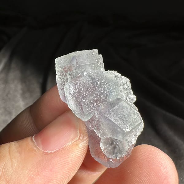 Pale blue-green fluorite cube group from Fujian, China, second angle