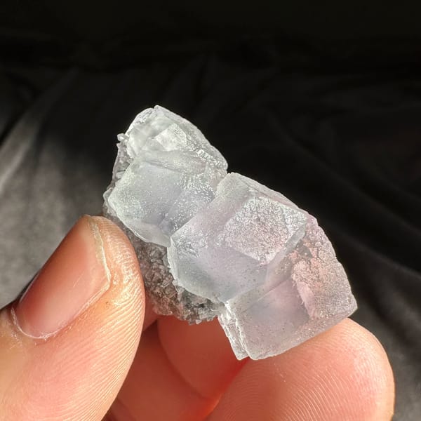 Pale blue-green fluorite cube group from Fujian, China, reverse side