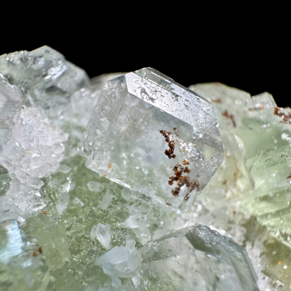 Pale green fluorite cubes with inclusions from Guangdong, China, second angle