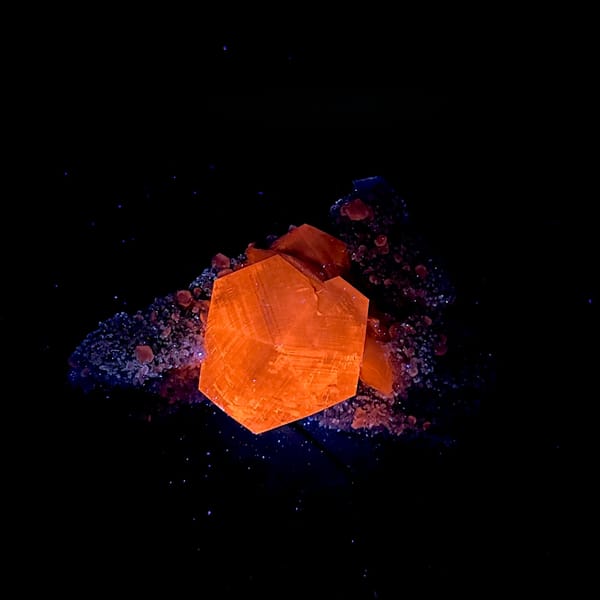 Giant star calcite crystal on long quartz-needle plate from Fujian, China, second angle
