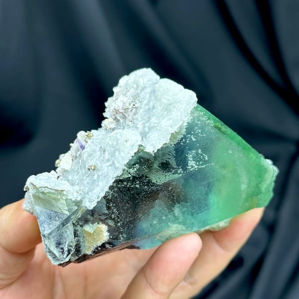 Large glassy phantom fluorite with red, green and blue layers from Inner Mongolia, China, reverse side