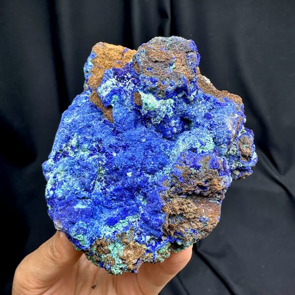 Deep blue azurite block laced with green malachite from DR Congo, second angle