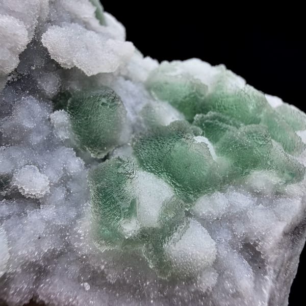 Lavender-grey stepped octahedral fluorite with green corners from Fujian, China, second angle