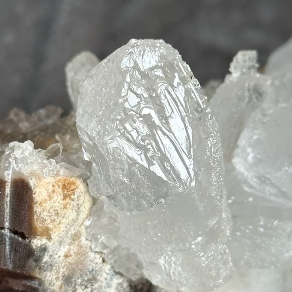 White baryte column with glassy tabular blades from Sichuan, China, top view